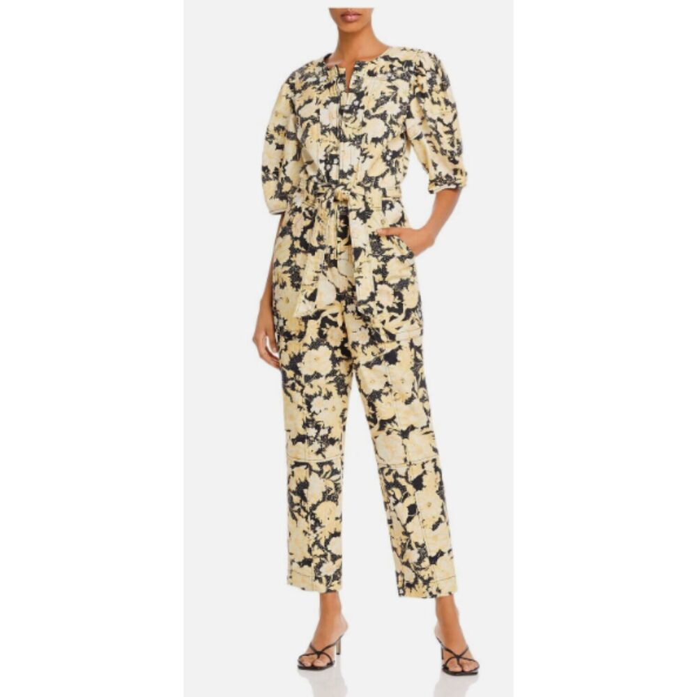 Rebecca Taylor Gold Leaf Utility Jumpsuit NWT Size 8